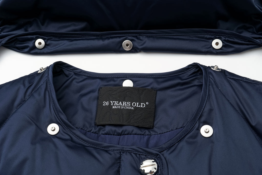 Voluminous Scimitar-Sleeve Long Down Coat