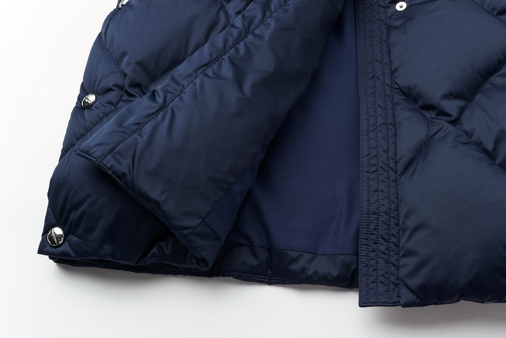 Voluminous Scimitar-Sleeve Long Down Coat